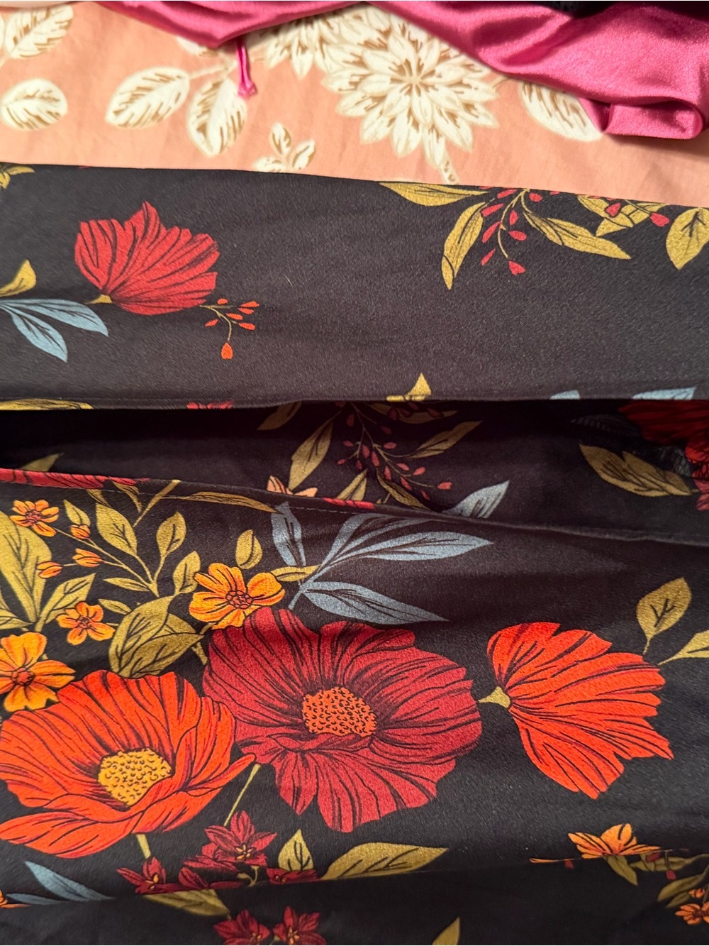 12th Tribe Black Maxi Slip Dress with Floral Print - Picture 5 of 5